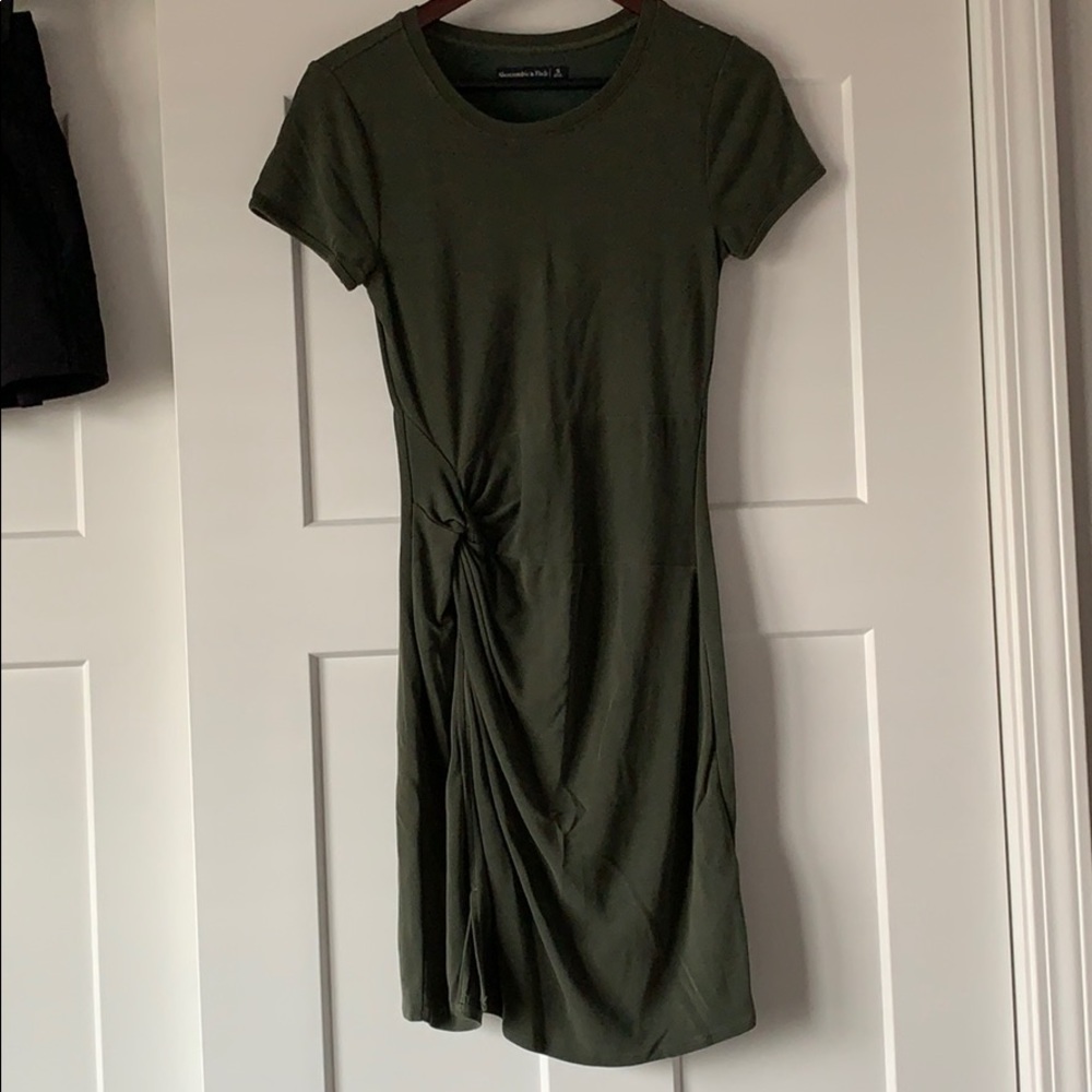 olive green t-shirt dress